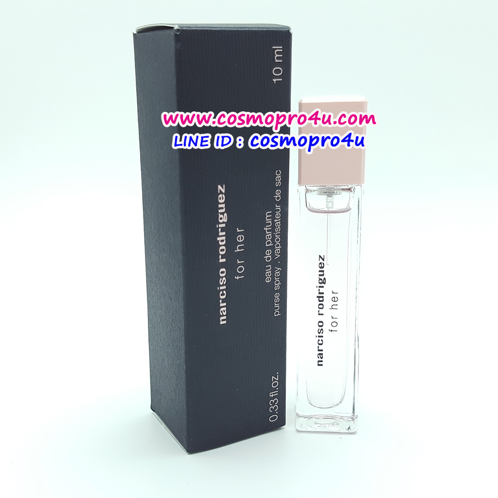 น้ำหอมผู้หญิง NARCISO RODRIGUEZ for her EDP 10ml นาร์ซิสโซ่ ฟอร์เฮอร์ กลิ่นผู้ดี ได้รับความนิยมมาก กลิ่นหอมหวานแนวดอกไม้ ฟลอรัล-วู้ดดี้-มัสค์ ไม่ฉุน