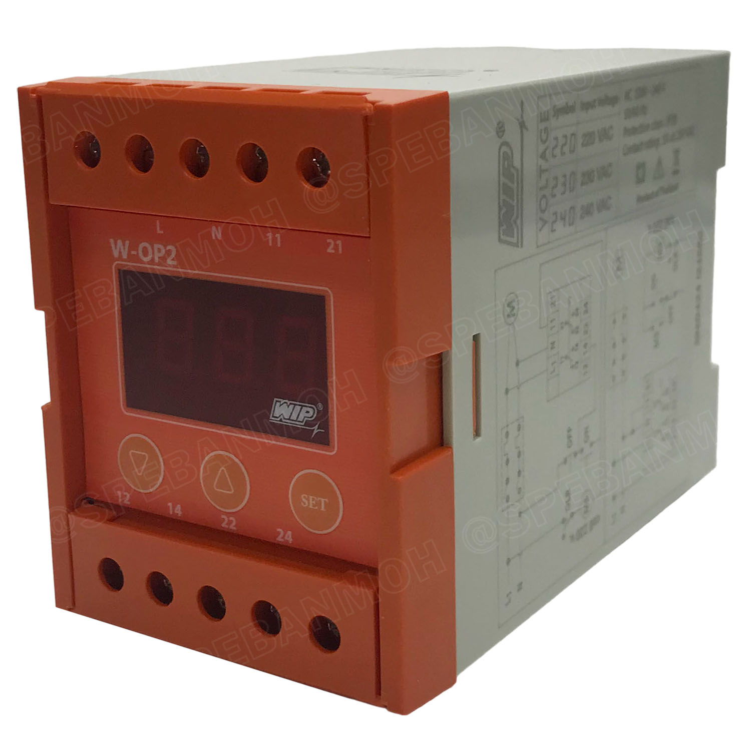 [ 1ชิ้น ] WIP W-OP2 Digital Phase Protector เฟสโปรเทคชั่น 1 เฟส 250V 5A อุปกรณ์ป้องกันไฟตก ไฟเกิน 220V-240V Under Over Voltage Phase Protector Intelligent Over Voltage Protector ปรับแรงดัน สูงต่ำ ต่ำตัด เกินตัด