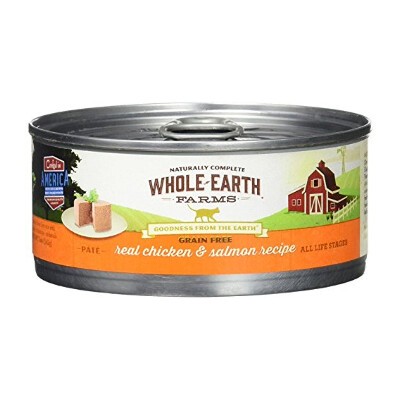 อาหารแมวระดับพรีเมี่ยม Whole Earth Farms Grain-Free Real Chicken & Salmon Pate Recipe 156 กรัม