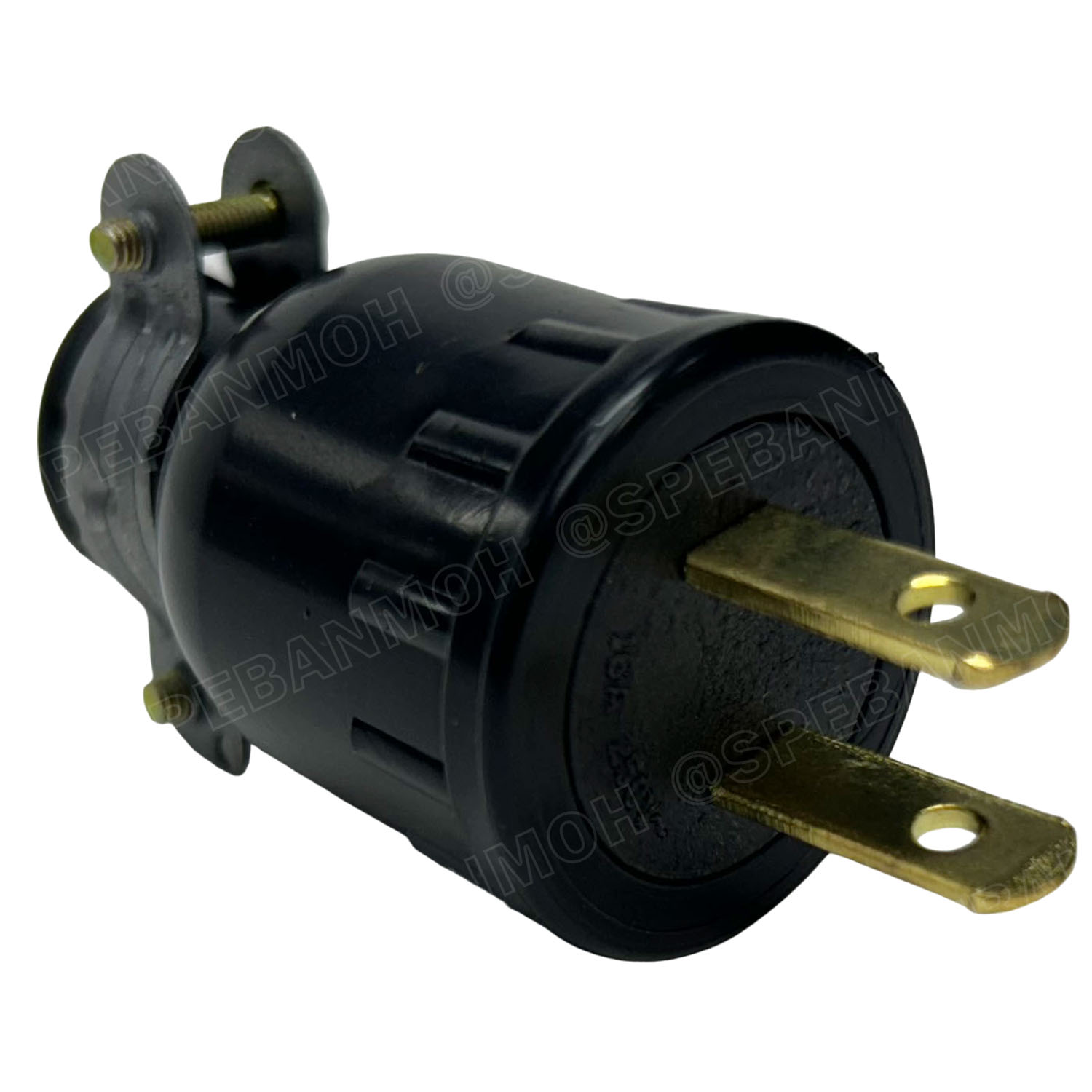 [ 4ชิ้น ] ACP-R001 ปลั๊กยาง ตัวผู้ 2ขาแบน AC Power Plug ท้ายห่วง 16A 250V ปลั๊กตัวผู้ 2ขาแบน ต่อสาย AC Plug 2P 16แอมป์ 220โวตต์ Male Ac Plug ปลั๊กยาง 2ขา ปลั๊กเสียบขาแบน Male Plug 2แบน ปลั๊กตัวผู้ต่อสาย