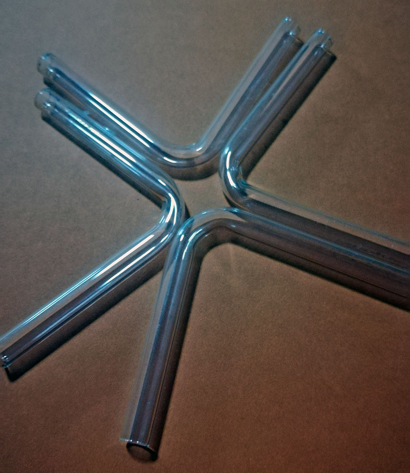 หลอดแก้วรูปตัววี ขนาด 5มม.*10 ซม.จำนวน 4 อัน