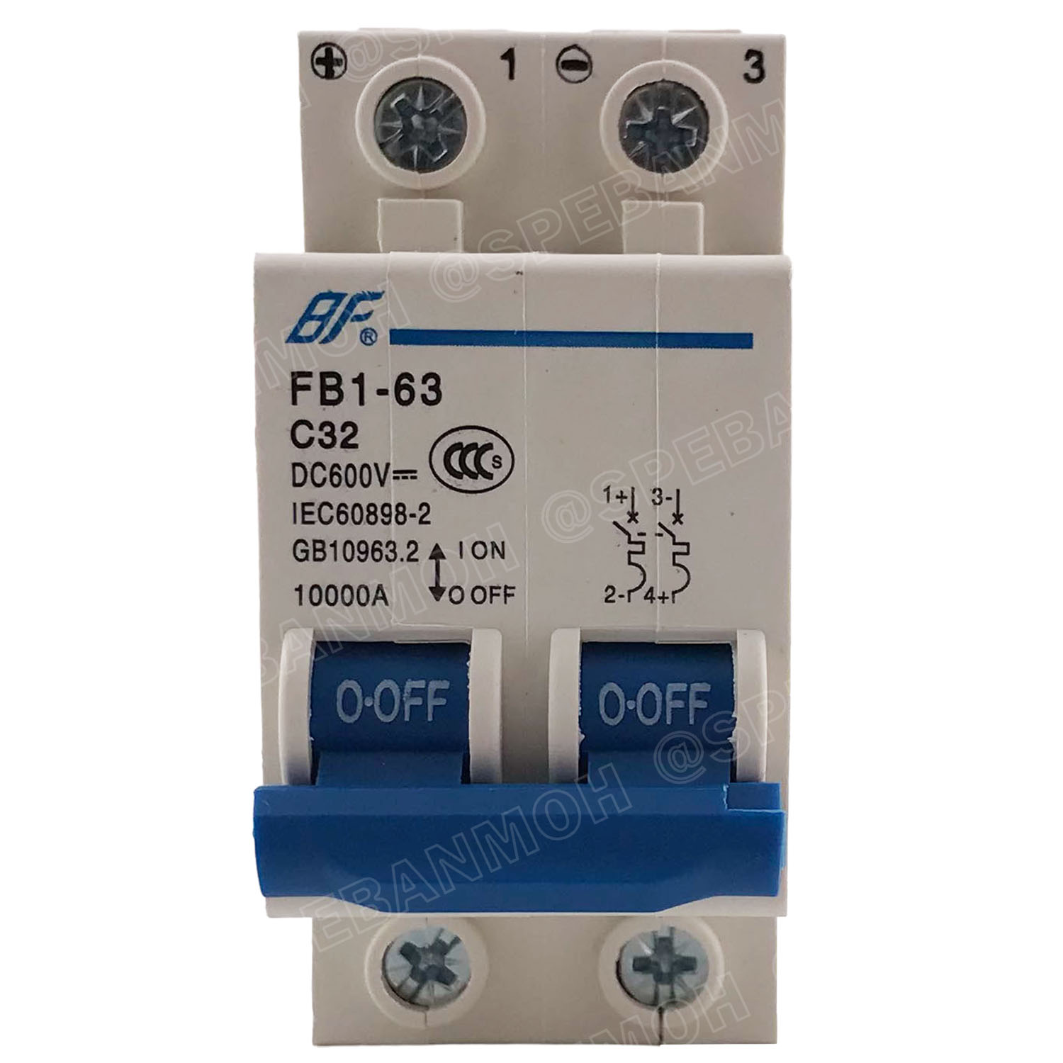 [ 1ชิ้น ] FB1-63-2P 32A BF เบรกเกอร์ ดีซี 2P 32แอมป์ 2Pole DC Breaker 600 VDC DC Circuit Breaker 2P สำหรับงาน solar cell เบรกเกอร์ไฟฟ้าโซลาร์เซลล์ DC ป้องกันกระแสเกิน ใช้ได้กับไฟฟ้ากระแสตรง DC เบรกเกอร์ 2โพล Solar Breaker เซอร์กิตเบรกเกอร์ MCB Breaker