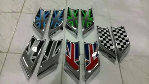 ชุดครอบไฟเลี้ยวแต่งลายธงชาติอังกฤษและลายธงหมากรุก MINI COOPER R55, R56, R57, R58, R59 /แท้