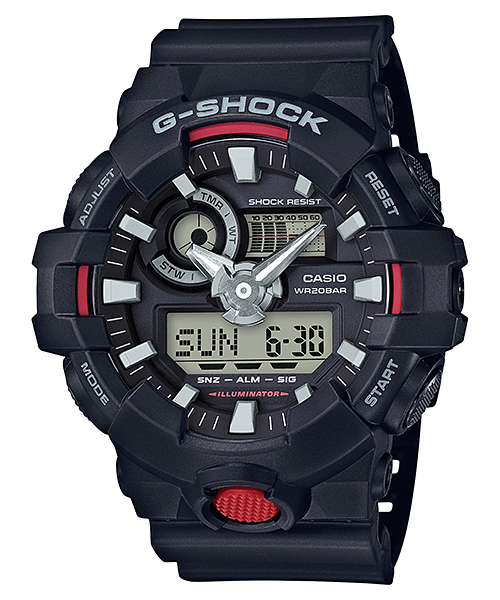CASIO G-SHOCK รุ่น GA-700-1ADR สีดำ แดง สินค้าของเเท้ รับประกันศูนย์ CMG 1ปี