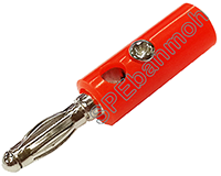 [ 10ชิ้น ] ปลั๊กกล้วย/บานานา (Banana plug nickel plate) นิกเกิล BNN-007-NK สีแดง / RED