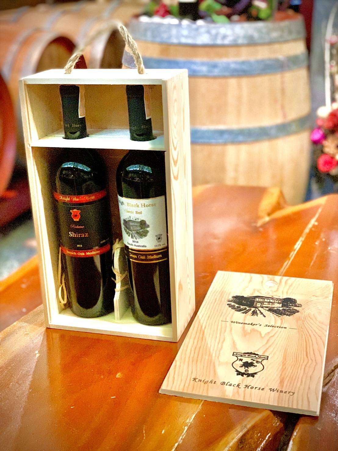 กล่องไม้ใส่ไวน์ 2 ขวด เรียบ หรู (ไม่รวมไวน์)