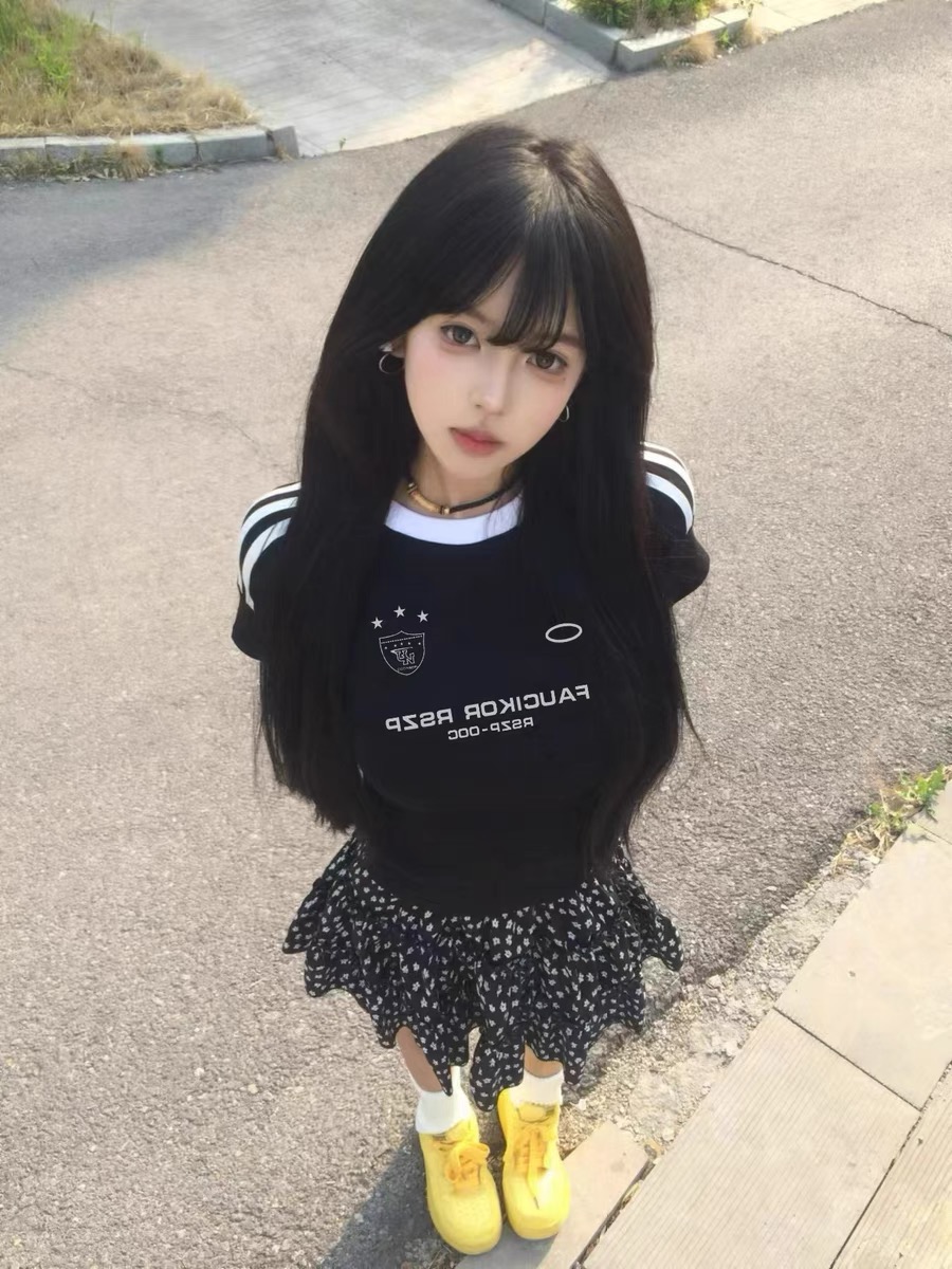 Rock more street tee เสื้อยืดแขนสั้นกุ้นขอบ