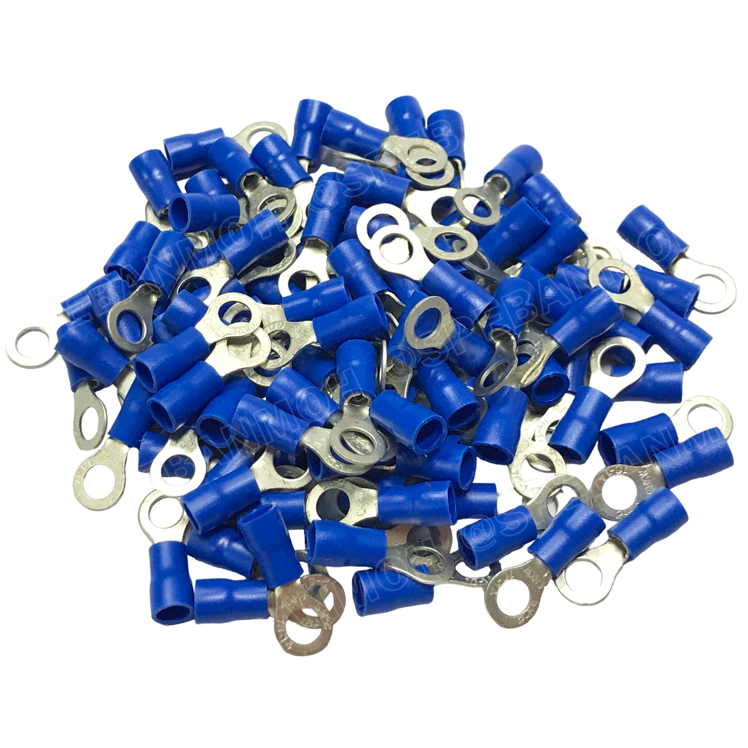 [ 100 ตัว/ถุง ] RV2-5 สำหรับสาย 1.5-2.5 sq.mm 16-14AWG หางปลากลม หางปลาหุ้มฉนวน เทอร์มินอล หางปลาย้ำสายไฟ หางปลา หางปลากลมหุ้ม หางปลาแฉก Terminal Crimping หางปลา กลมหุ้ม หางปลาต่อสาย ขั้วต่อสายไฟ หางปลาวง หางปลา RV Spade Terminal หางปลากลมหุ้มฉนวน