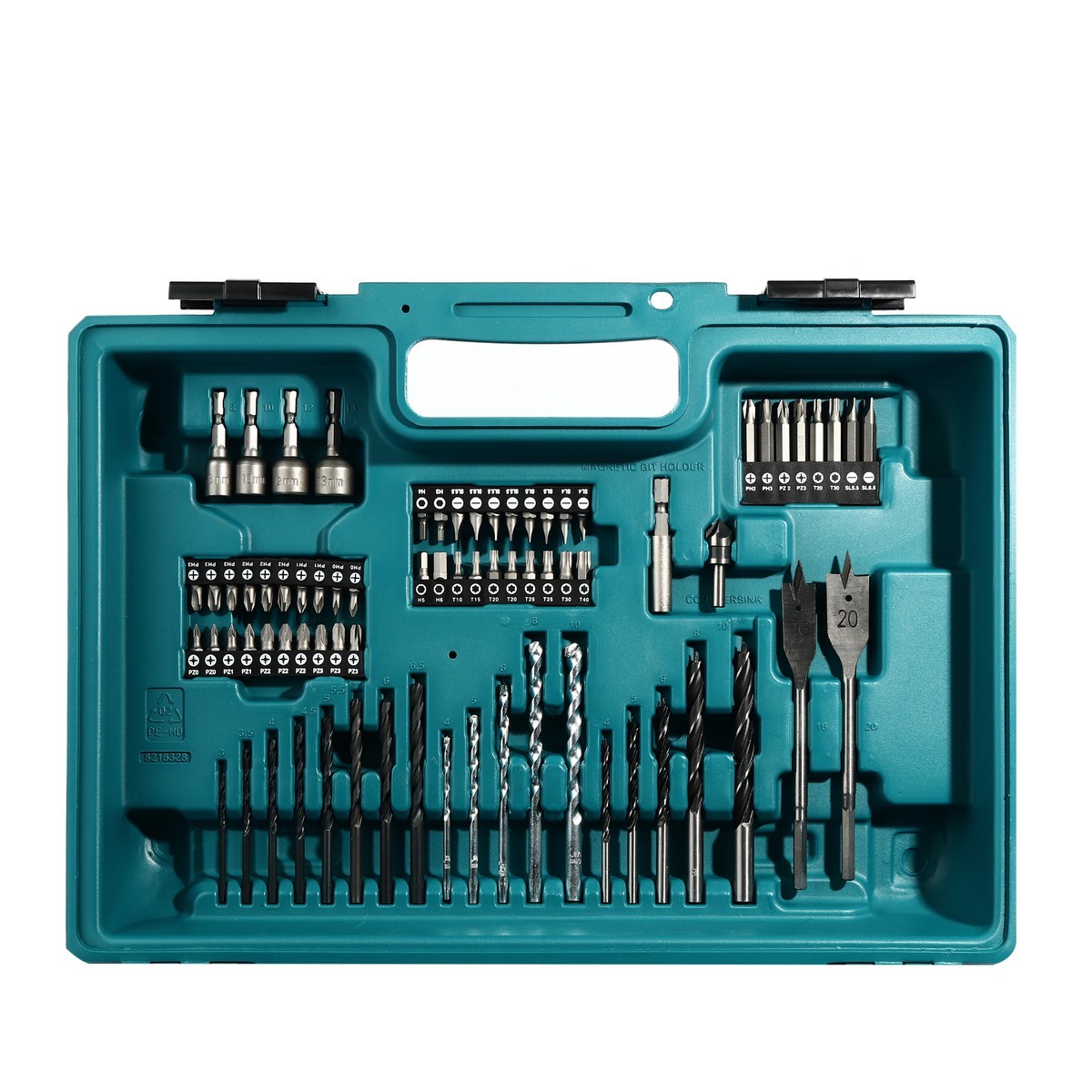 MAKITA สว่านไขควงไร้สาย 18V. 1/2 นิ้ว รุ่น DF488D005 แบต 1.5Ah.x2 พร้อมแท่นชาร์จ + อุปกรณ์เสริม 74 ชิ้น