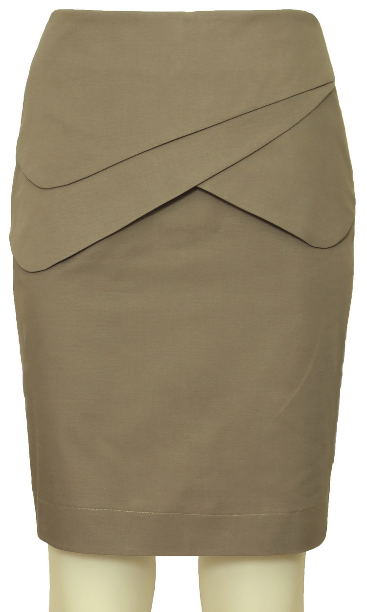 SK-088 กระโปรงแฟชั่น&ทำงาน ทรงสอบ ผ้าคอตต้อนญี่ปุ่นผสมสเปนเดกสีเทา