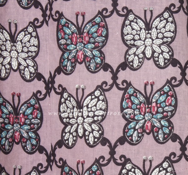 SK-408 กระโปรงแฟชั่น&ทำงาน ทรงย้วย ผ้าลินินพิมพ์ลายผีเสื้อโทนม่วง