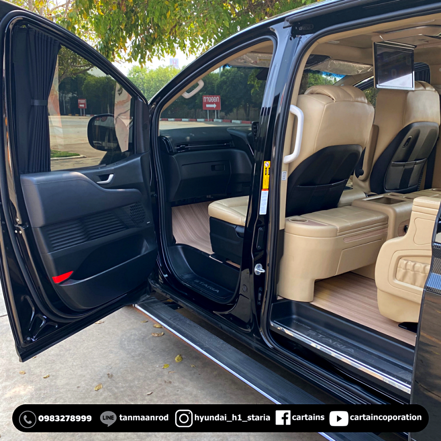 HYUNDAI Staria Premium คุณแบงค์ สุโขทัย [ทั้งคัน เบาะ vip + ปูพื้น + หลังคา + แดมป์ + จอเพดาน + เปลี่ยนสีถายใน] -0004