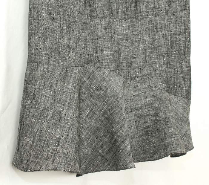 SK-221 กระโปรงแฟชั่น&ทำงาน ทรงย้วย ผ้าลินินญี่ปุ่นเชมเบ้ โทนดำ