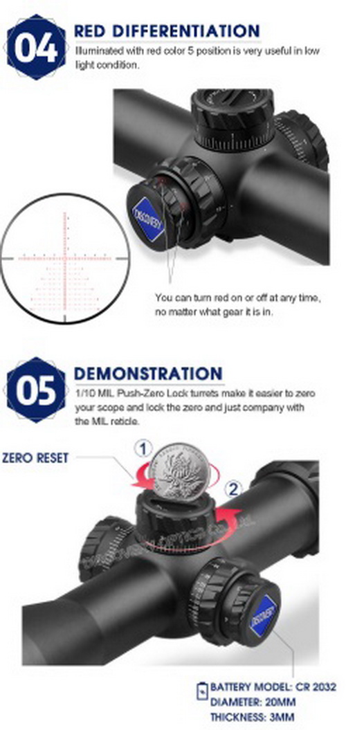 ORIGINAL Discovery FFP HD 5-30X56 SFIR SLT IR-MIL Rifle scope เส้นเล็งขยายตามซูม กล้องคุณภาพสูง ระยะ 8-500 เมตร