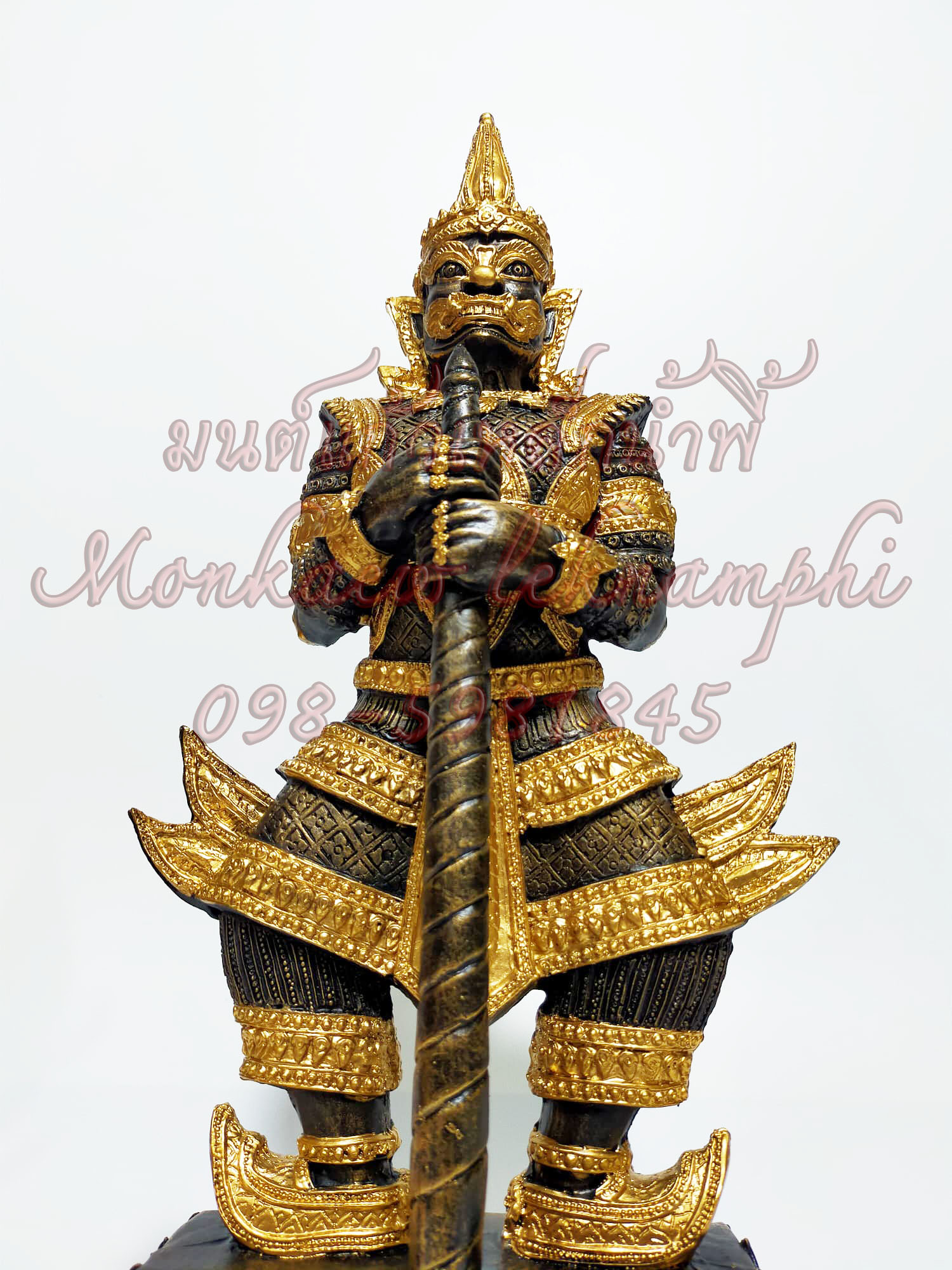 ท้าวเวสสุวรรณแร่เหล็กน้ำพี้ ขนาดสูง 16.5 นิ้ว ฐาน 6x3.5 นิ้ว