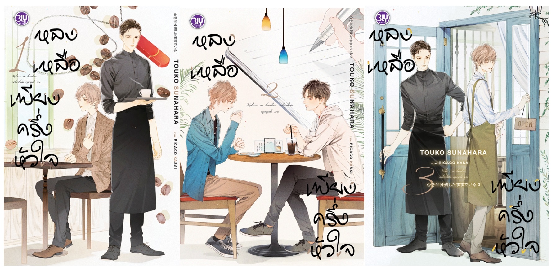 แพ็คชุด หลงเหลือเพียงครึ่งหัวใจ 3 เล่มจบ : TOUKO SUNAHARA / RICACO KASAI