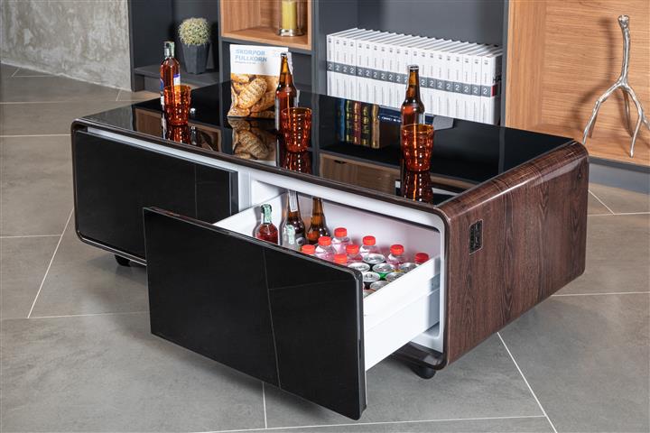 Hafele Smart Table Fridge โต๊ะกลาง ตู้เย็นร้องเพลงได้ นวัตกรรมเพื่อชีวิตที่สุนทรีอย่างมีสไตล์ Hafele โต๊ะกลาง ตู้เย็นร้องเพลงได้ นวัตกรรมเพื่อชีวิตที่สุนทรีอย่างมีสไตล์ ดำ-น้ำตาล