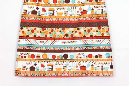 SK-410 กระโปรงทรงเอ ผ้าคอตต้อนญี่ปุ่นพิมพ์ลายเครื่องครัว KITCHEN