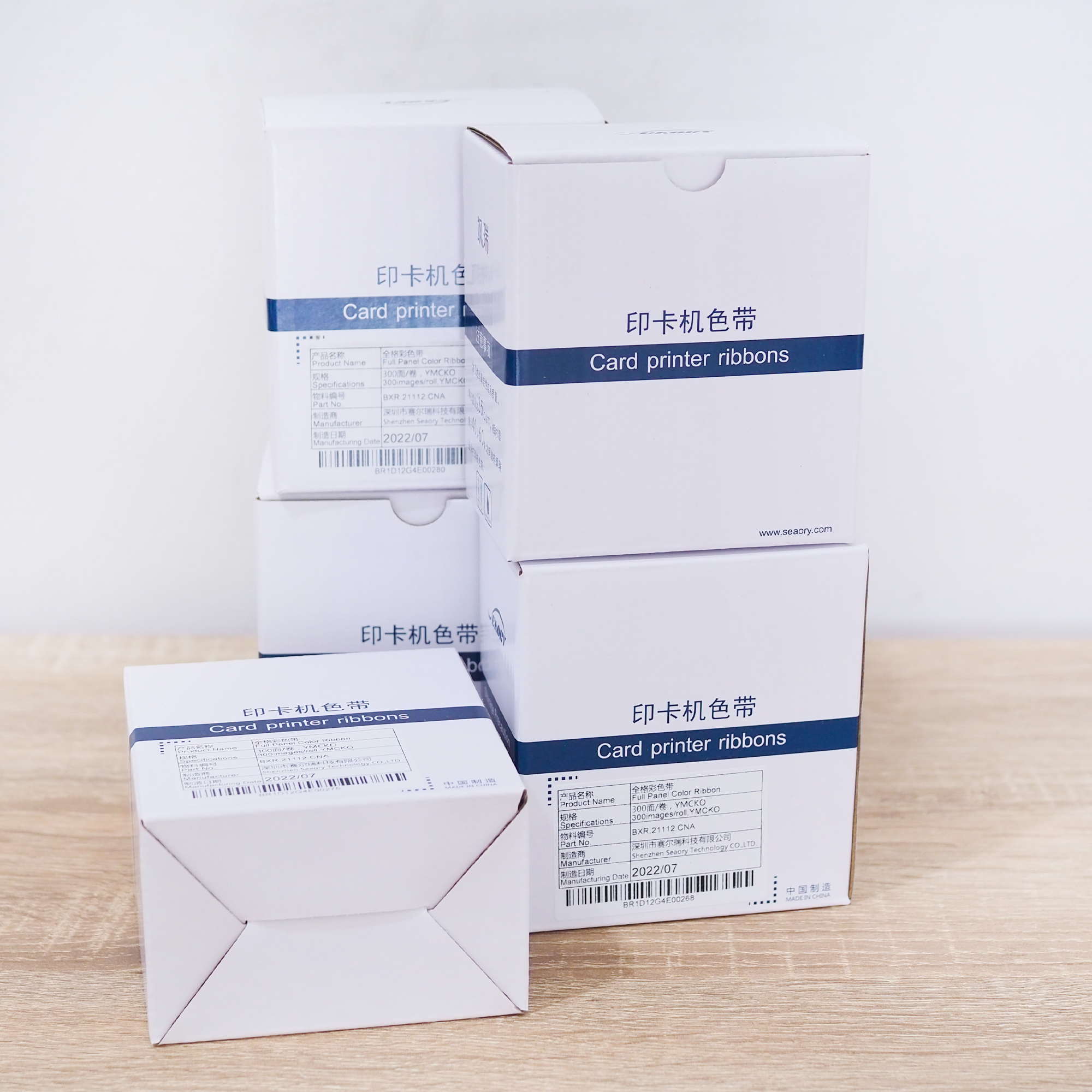 Seaory BXR.21112.CNA ริบบอนสี หมึกพิมพ์สี Full panel color ribbon YMCKO 300 Print ใช้สำหรับเครื่องพิมพ์บัตร Seaory S20 S21 S22 S22K Code CNA