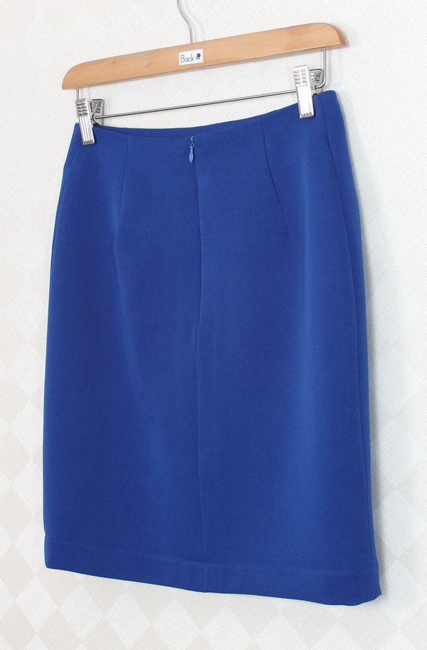 SK-279 กระโปรงแฟชั่น&ทำงาน ทรงสอบ ผ้า BM สีฟ้าน้ำทะเล มีกระเป๋าหน้า 2 ข้าง