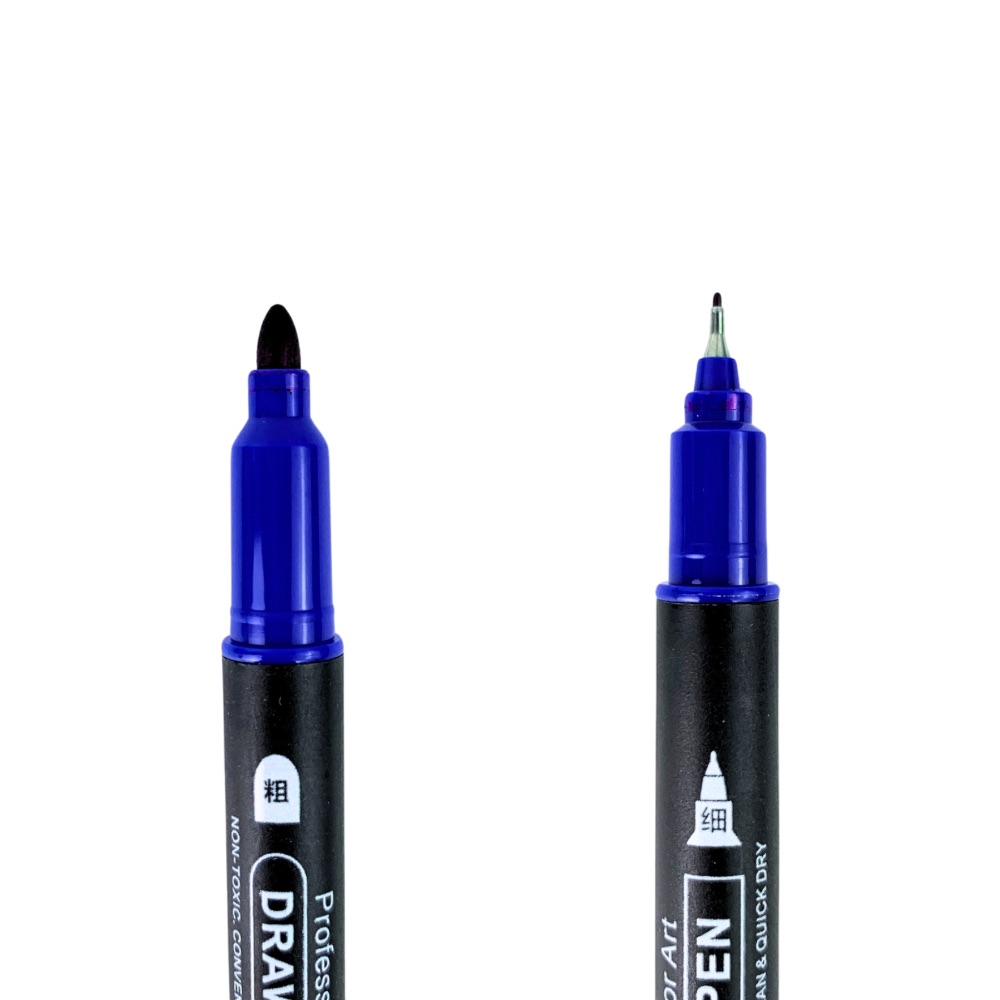 ปากกาตัดเส้น ปากกาหมึกซึม ปากกา 2 หัว เขียนพลาสติดได้ หมึกกันน้ำ Drawing pen EDUHOW รุ่น PM1970