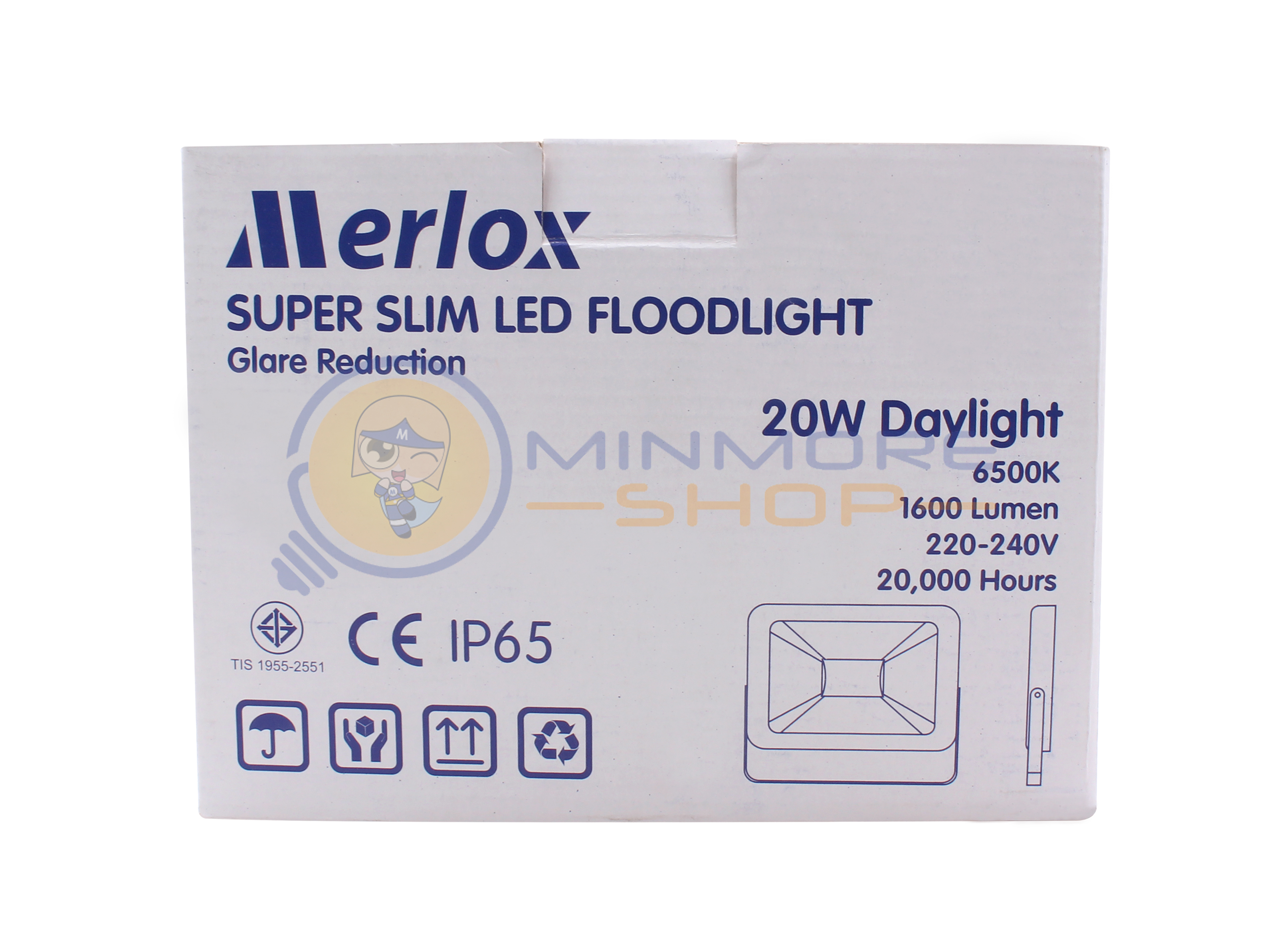 โคมไฟLED ฟลัดไลท์ 20w แสง DAYLIGHT/WARMWHITE ยี่ห้อ Merlox
