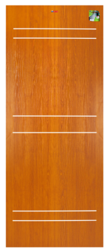 MP15 ประตู UPVC เซาะร่อง สีโกลเด้นทีค