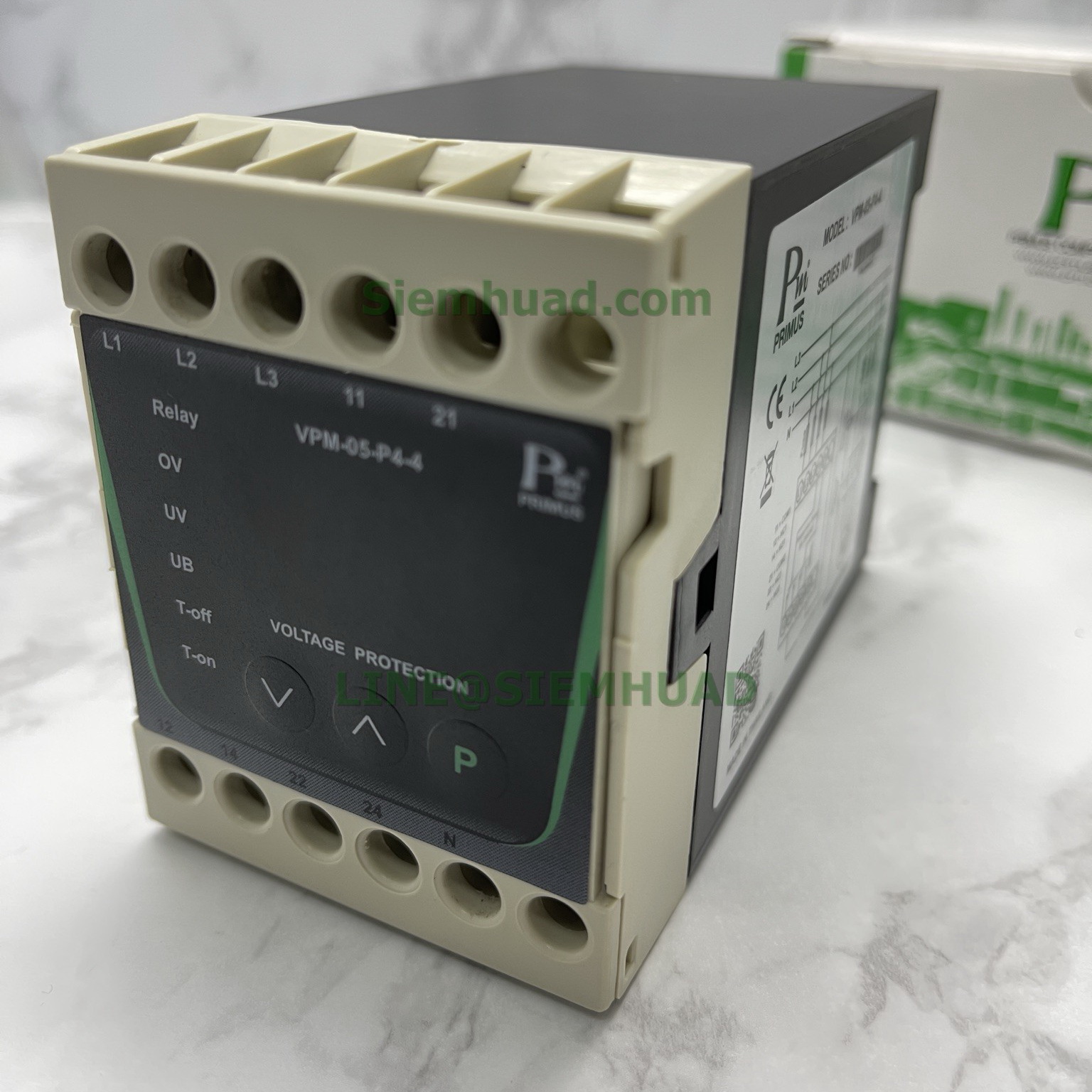 อุปกรณ์ตรวจสอบและป้องกัน ไฟตก-ไฟเกิน, เฟสไม่สมดุลย์และสลับเฟส DIGITAL VOLTAGE PROTECTION RELAY (PRIMUS) VPM-05-SERIES : VPM-05-P2-2, VPM-05-P4-4, VPM-05-P4-3, VPM-05-P3-3, VPM-05-P3-4 ติดตั้งแบบ DIN RAIL