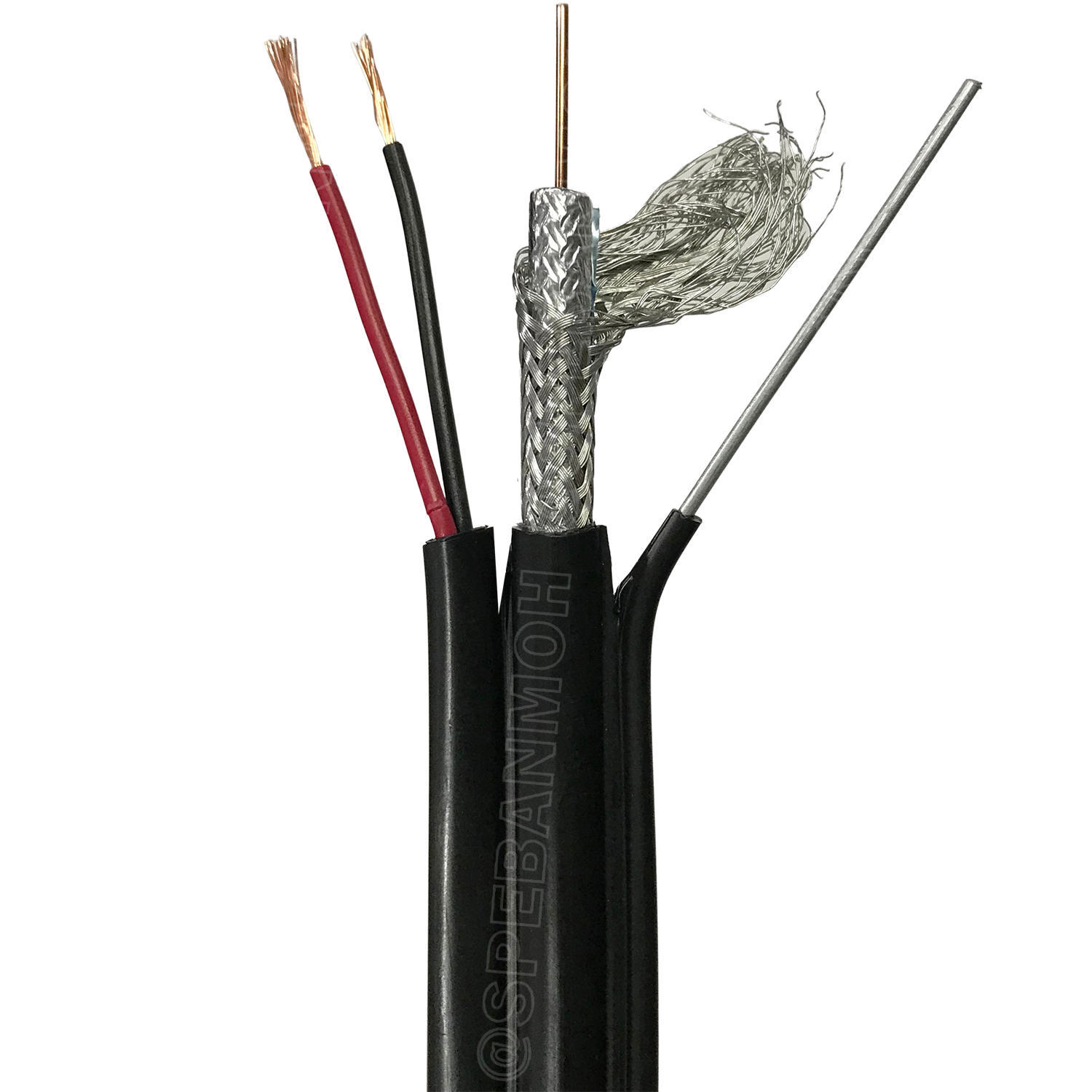 [ 2 เมตร ] สาย Coaxial CB-0109SMW+ RG 6/U สาย RG6 ชิลด์ 96% Power Wire มีสลิง สีดำ Black สำหรับใช้ภายนอกอาคาร CCTV Outdoor Coaxial Cable 75Ohm กล้องวงจรปิด สายโคแอกเชียล สายสื่อสาร Coaxial