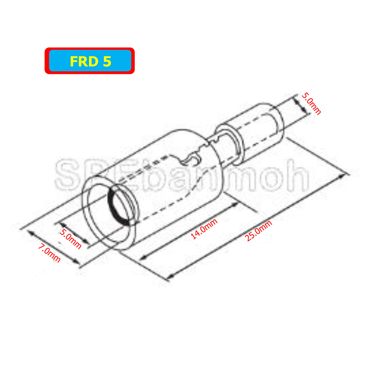 [ 100คู่/ถุง ] FRD 5 + MPD 5 หางปลาเสียบกลม ตัวผู้ + เมีย หุ้มฉนวน สำหรับสาย 4.0-6.0 mm2 12-10awg หางปลาหุ้มฉนวน Crimping Terminal หางปลาเสียบกลม ตัวผู้ Male + ตัวเมีย Female เทอร์มินอลต่อสาย ขั้วต่อสายไฟ Insulated Terminal ตัวต่อสาย หุ้มฉนวน ข้อต่อสายแบบ