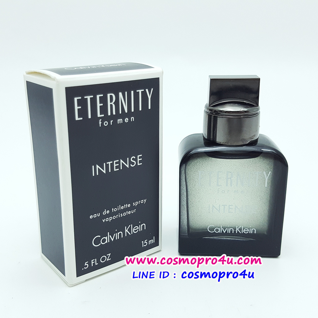 น้ำหอมผู้ชาย Calvin Klein ck ETERNITY INTENSE for men EDT 15ml คาลวินไคลน์ อีเทอร์นิตี้ อินเทนส์ ฟอร์เมน กลิ่นหอมแนว Fresh-Woody-Aromatic