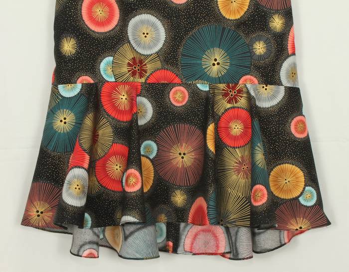 SK-211 กระโปรงแฟชั่น&ทำงาน ทรงย้วย ผ้าคอตตอนญี่ปุ่นพิมพ์ลายวงกลมกราฟฟิคแฟนซี