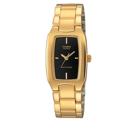 CASIO Standard รุ่น LTP-1165N-1CRDF สีทอง หน้าปัดดำ สายสแตนเลส สินค้าของเเท้ รับประกันศูนย์ CMG