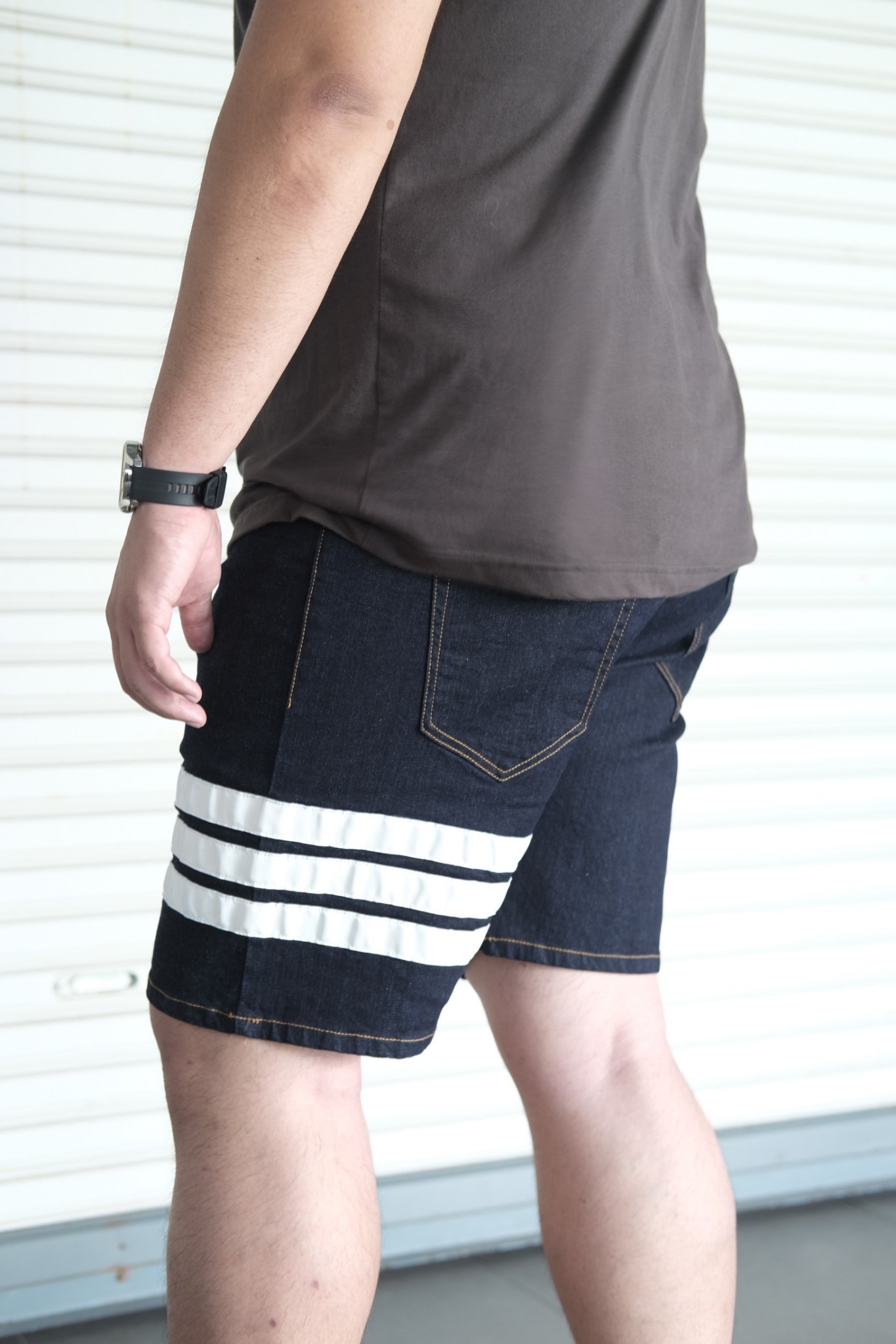 กางเกงยีนส์ขาสั้น มีแถบหนัง ผ้ายืด สำหรับผู้ชายตัวใหญ่ #JS-635 , JS-636 ไซส์ใหญ่ 40-50"