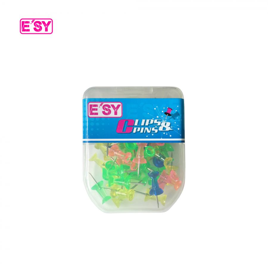 หมุดปักบอร์ด E'SY คละสีในกล่อง มีให้เลือกหลายลาย