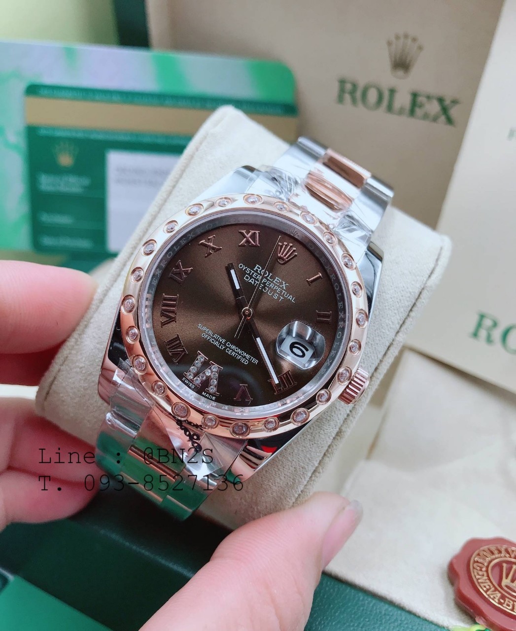 ROLEX DATEJUST Watch หน้าปัดล้อมเพชร มาพร้อมกล่องครบชุดตามรูป