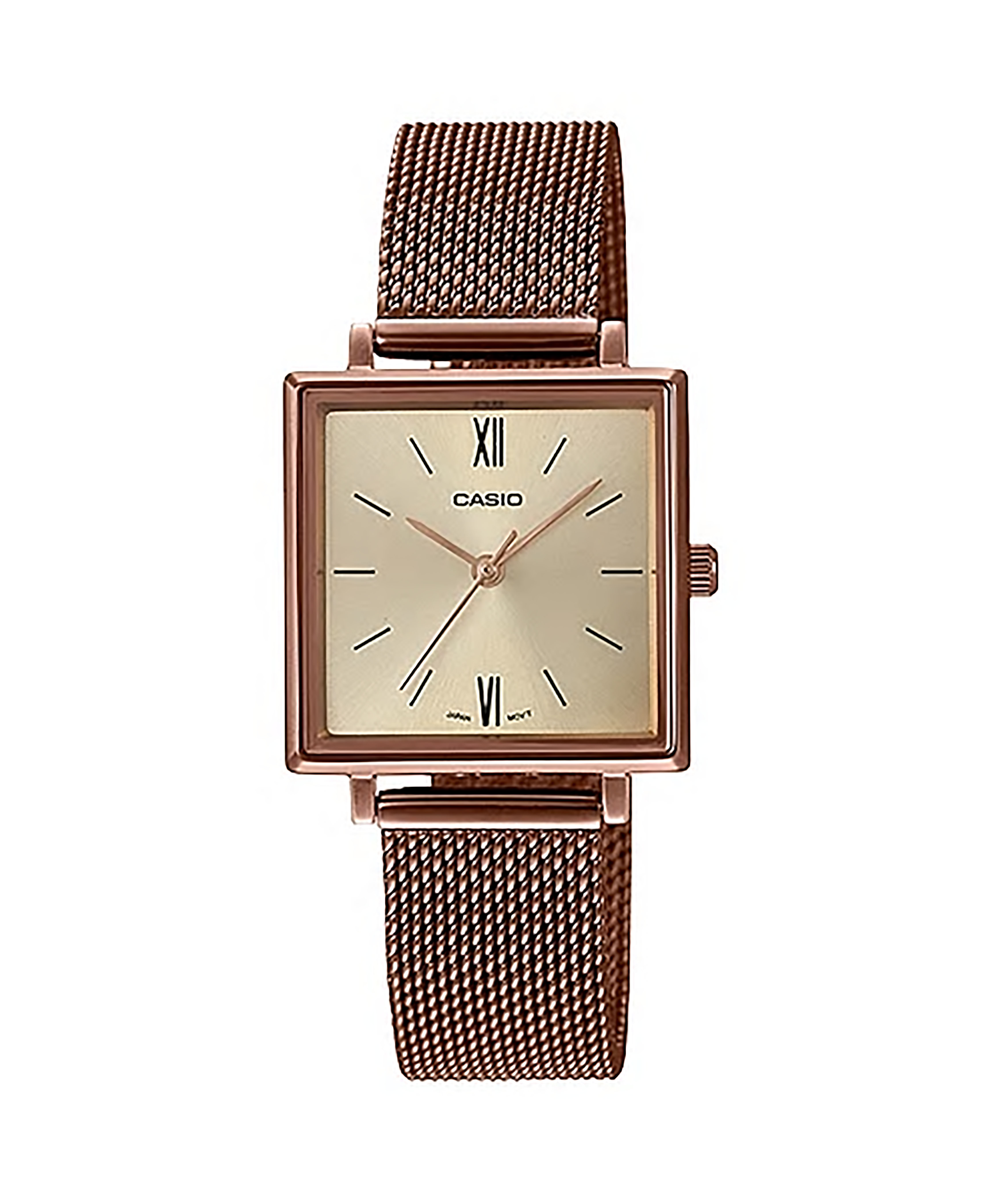 CASIO Standard รุ่น LTP-E155MR-9BDF สีโรสโกลด์ สายถัก สินค้าใหม่ ของแท้ รับประกันศูนย์ CMG