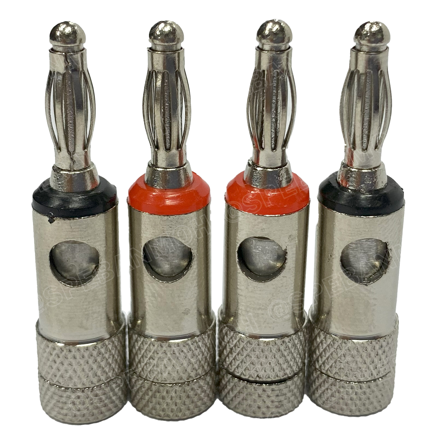 [ 1ชุด/4ตัว ] BNN-014-NK ปลั๊กบานาน่าเครื่องเสียง ตัวผู้ Male ∅4 mm นิกเกิ้ล Nickle Banana Plug Audio Grade ปลั๊กกล้วย ชุบนิกเกิ้ล พรีเมี่ยม หัวเสียบลำโพง ขั้วต่อสายลำโพง Speaker Connector บานาน่า 4mm Nickle-plated เครื่องเสียง แจ็คลำโพง แจ็คลำโพง ออดิโอเ