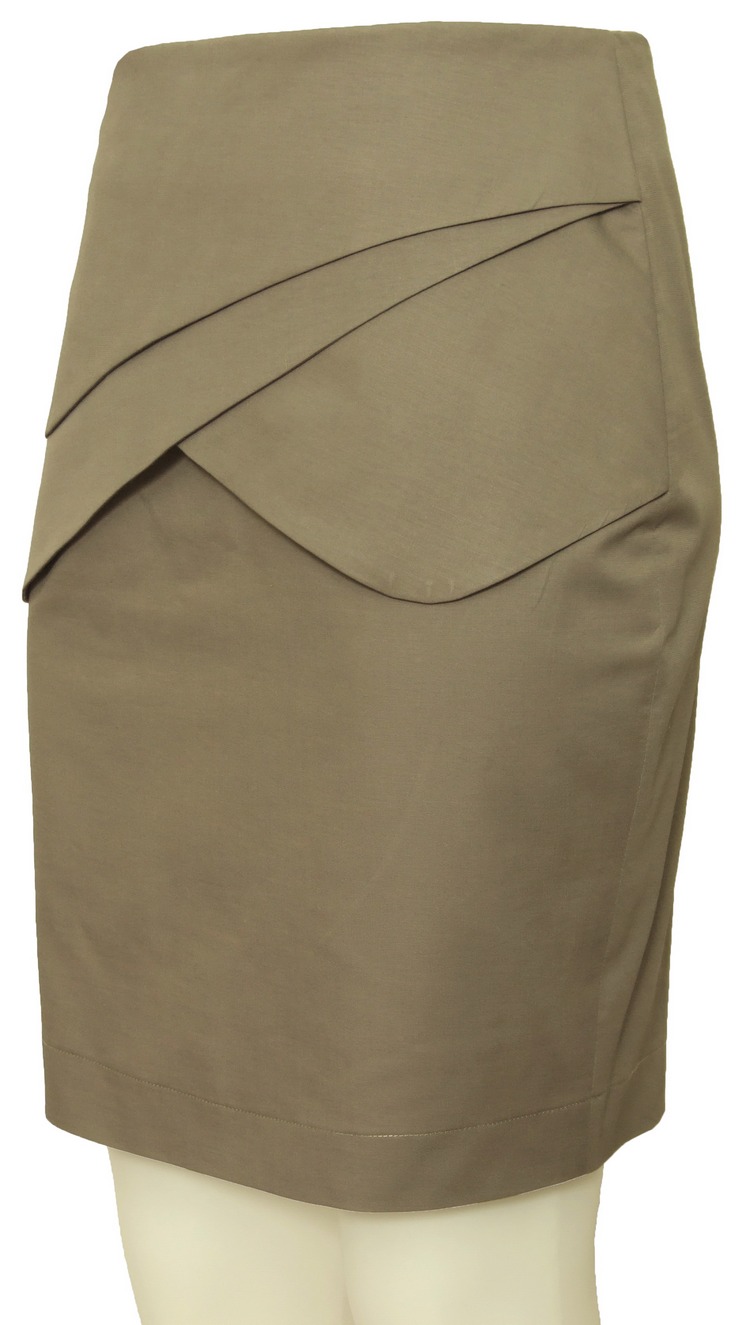 SK-088 กระโปรงแฟชั่น&ทำงาน ทรงสอบ ผ้าคอตต้อนญี่ปุ่นผสมสเปนเดกสีเทา