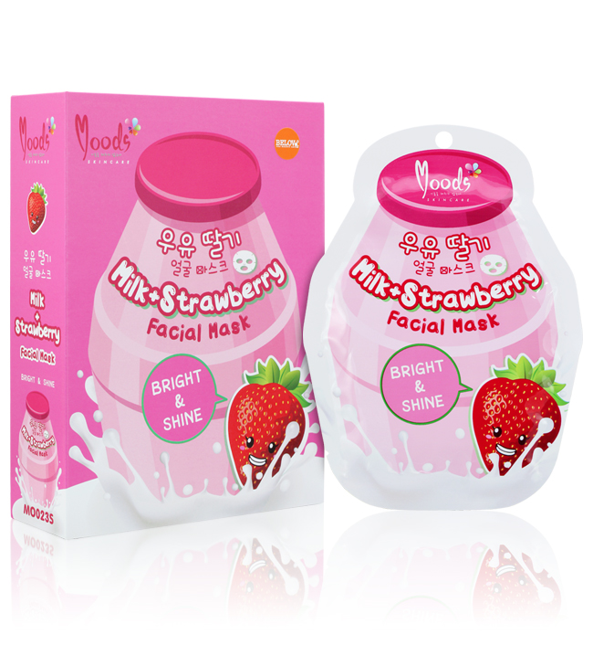 MOODS มาส์คนมเกาหลี สูตรนม+สตรอเบอรี่