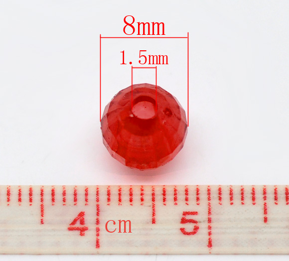 ลูกปัดอะครีลิคกลม คริสตัลสไตล์ ขนาด 8mm แพ็ค 100 เม็ด