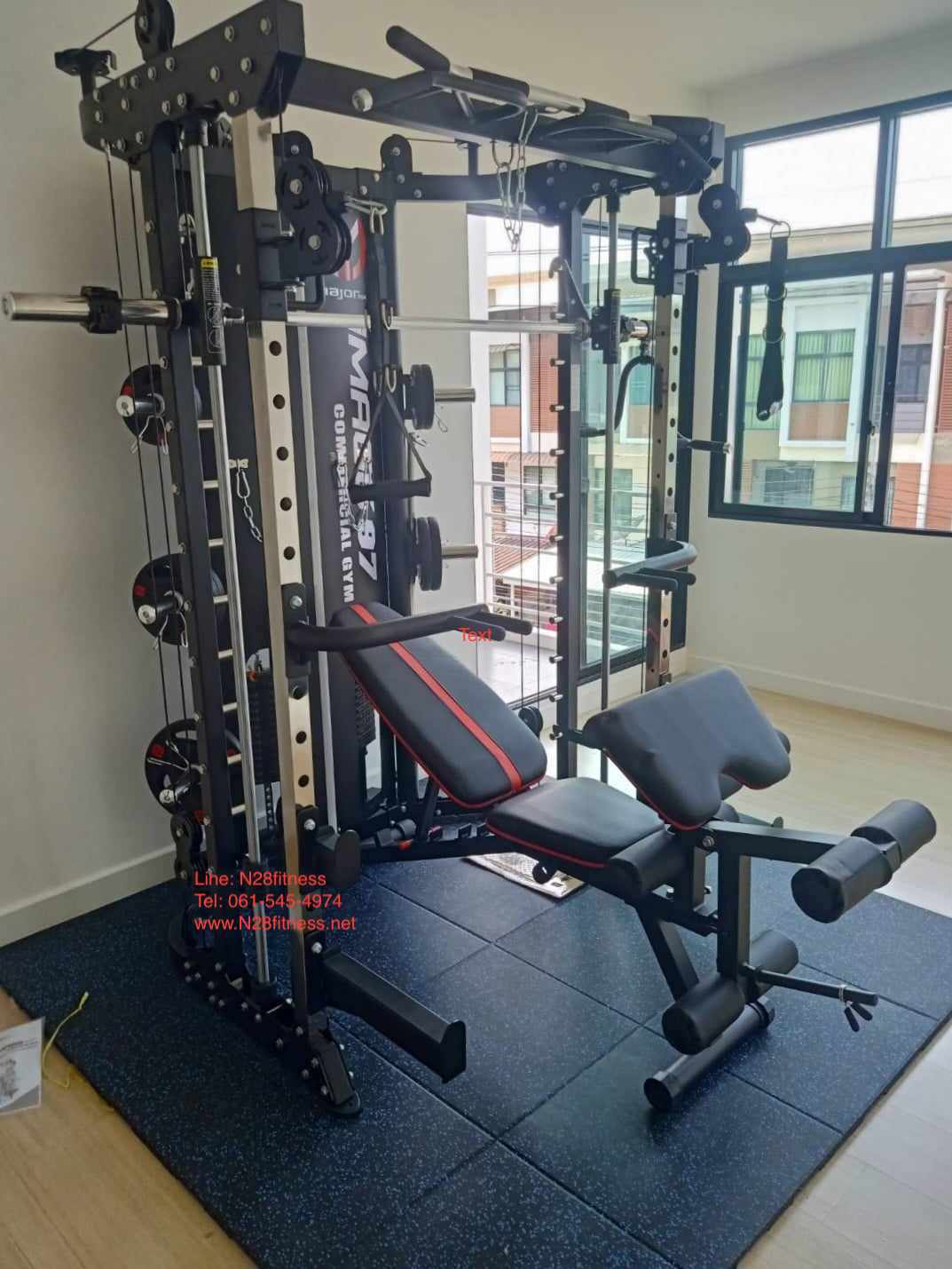 สมิทแมชชีน Smith Machine Imagg97 + ม้านั่งms-825 + แผ่นน้ำหนัก 50 kg
