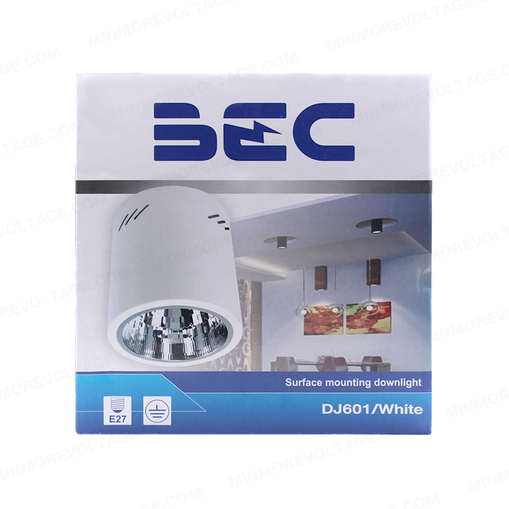 โคมไฟดาวน์ไลท์ติดลอยแบบกลม ขนาด 6" นิ้ว ขั้วE27 รุ่น DJ-601 ยี่ห้อ BEC (สี ขาว)