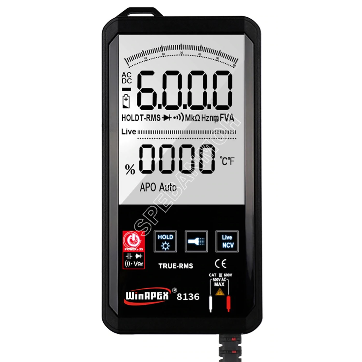 [ 1เครื่อง ] ET8136 มัลติมิเตอร์ WinAPEX ET Series Digital Multimeter ระบบออโต้ ดิจิตอลมัลติมิเตอร์ แสดงผลหน้าจอสี วัด Hz เปลี่ยนฟังก์ชั่นโดนการแตะสัมผัส Auto range ระบบสัมผัส มีไฟ LED ระบบ Touch Screen ช่วงระบุการวัดอัตโนมัติ