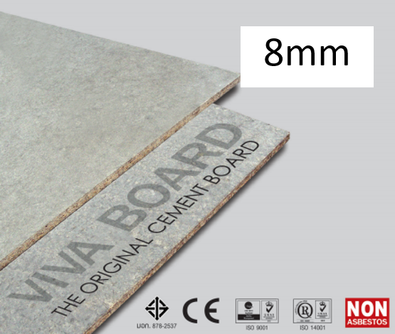 VIVA วีว่าบอร์ด ไม้อัดซิเมนต์ ขนาด 8 mm Viva ขอบเรียบ (8 x 1200 x 2400 mm)