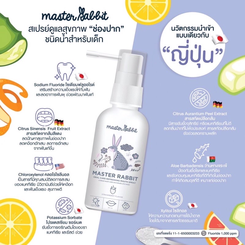 สเปรย์ป้องกันฟันผุ Master rabbit
