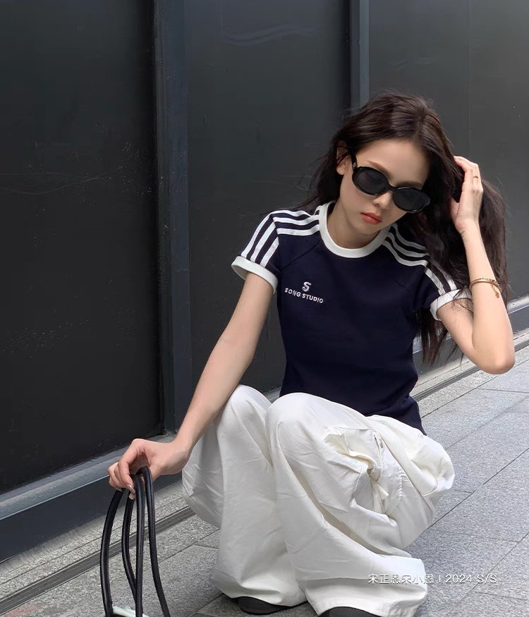 S studio tee เสื้อยืดแขนสั้นกุ้นขอบ