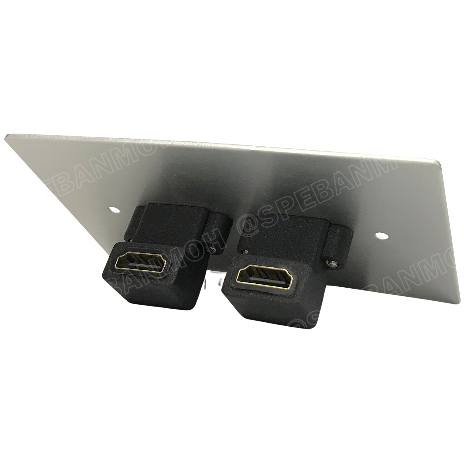 [ 1ชุด ] AMW-HDMI-02PR ชุดเพลทแอมฟีนอล Amphenol Audio / Video Outlet Panel for HDMI 2 Port with Connector Adaptor Right Angle เพลท 2ช่อง HDMI แบบงอ เพลทแอมฟินอล คอนเน็คเตอร์ เอชดีเอ็มไอ Amphenol Plate อุปกรณ์เครื่องเสียง Audio Accessories เพลทเครื่องเสียง