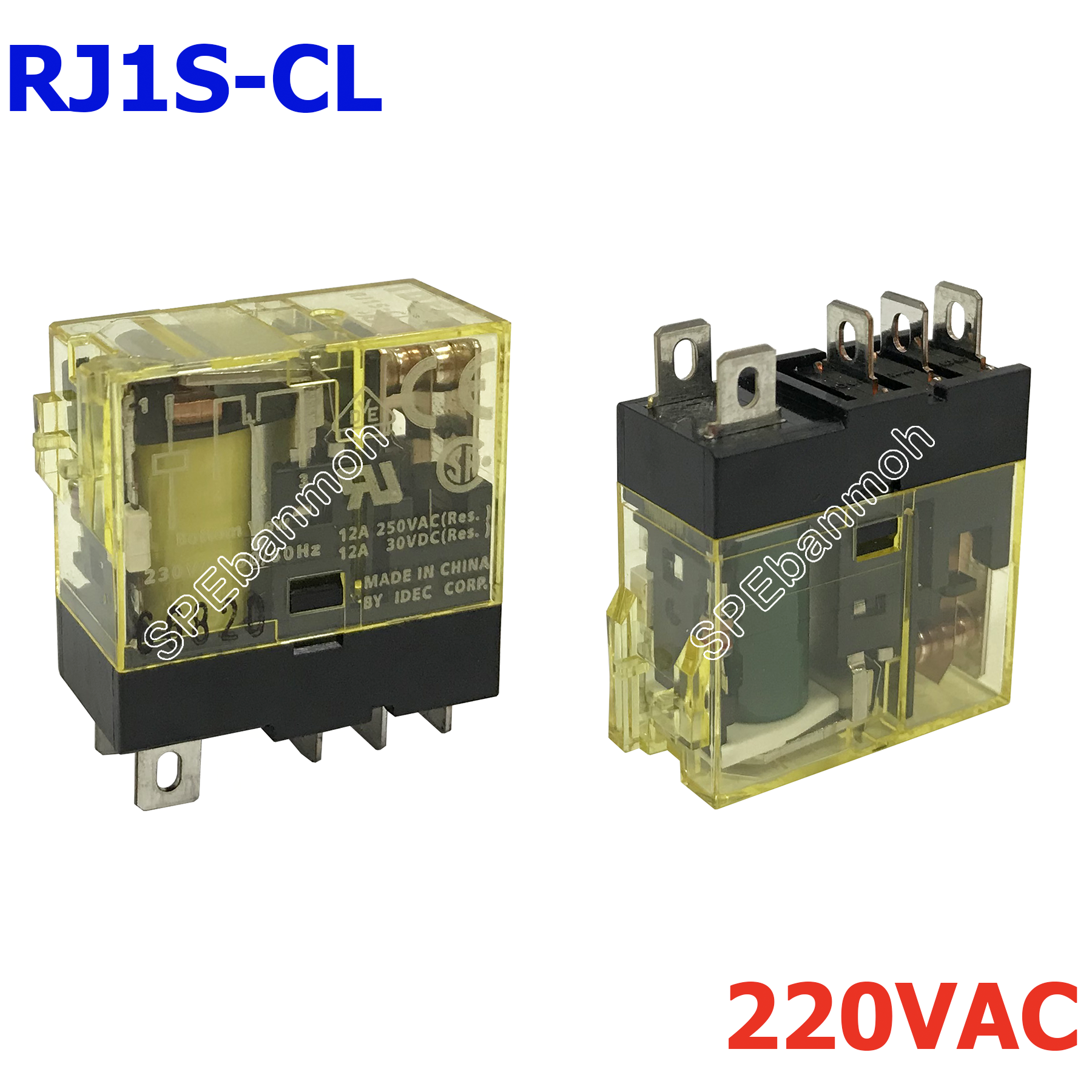 IDEC RJ1S-CL-A230 รีเล์ย์ RJ1S (1-pole) with LED 230VAC 12A