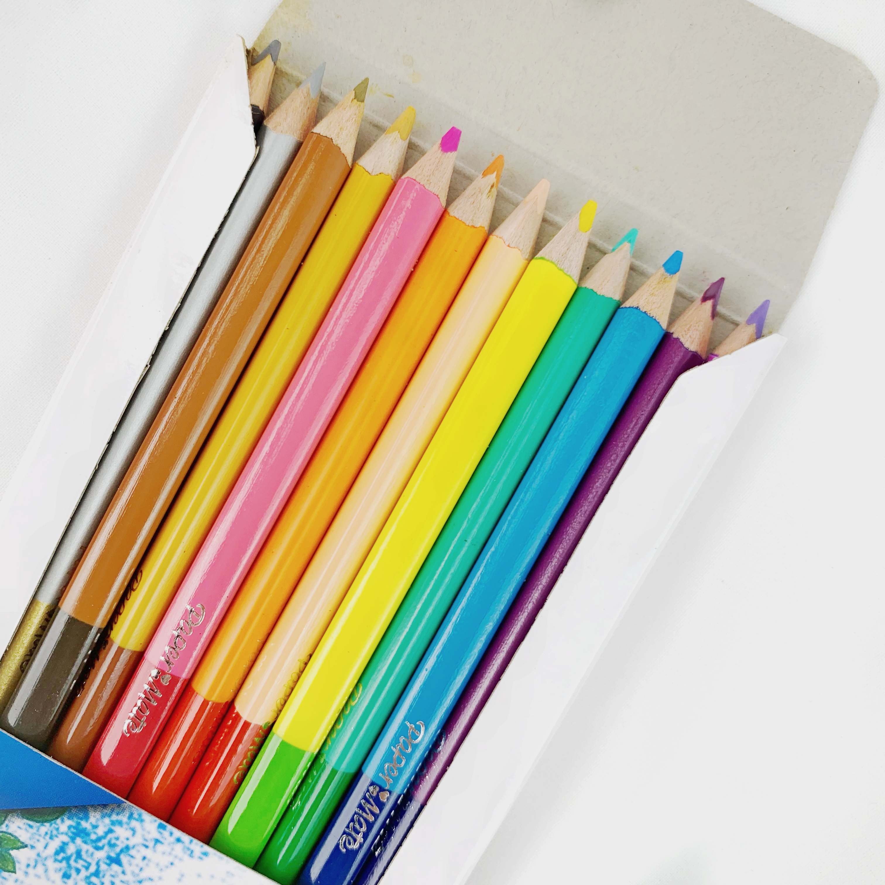 ดินสอสีขนาดมาตรฐาน ดินสอสีไม้ 2 in 1 PaperMate มี 12 แท่ง 24 สี